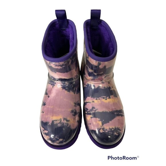UGG Women's Classic Clear Mini Boots Marble Violet Night Sz 7 NEW. Cold,rain - Picture 2 of 4